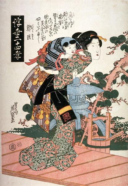 Guojo (Kakukyo) from the series Twenty-four Examples of Filial Devotion in the Floating World (Ukiyo nijushiko) - 溪齋英泉