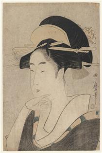 Large Head and Bust Portrait of Beauty - 喜多川歌麿