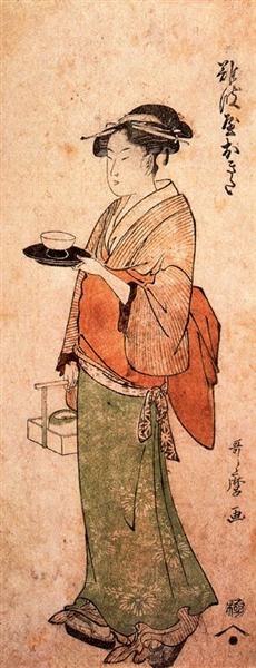 Okita the tea house girl - Kitagawa Utamaro