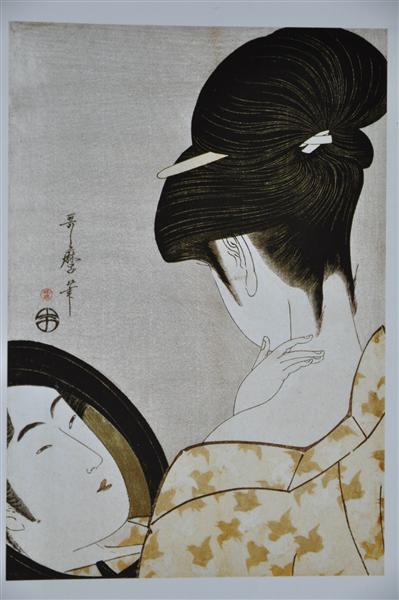 Young woman applying make up, c.1795 - 1796 - Utamaro