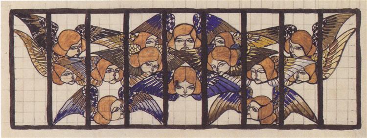 Am Steinhof Church, Design for the rise window, c.1905 - Koloman Moser