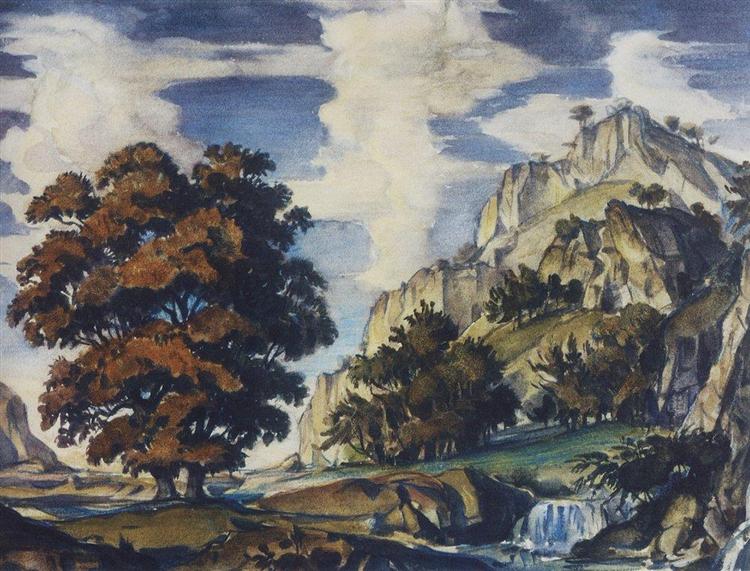 Romantic landscape, c.1935 - Constantin Bogaïevski
