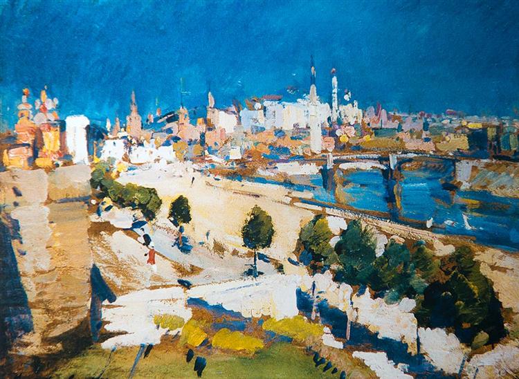 Kremlin view from Cathedral of Christ the Saviour - Konstantin Korovin