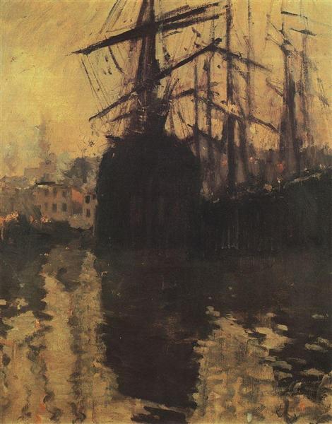 The Port in Marseilles, c.1890 - Костянтин Коровін