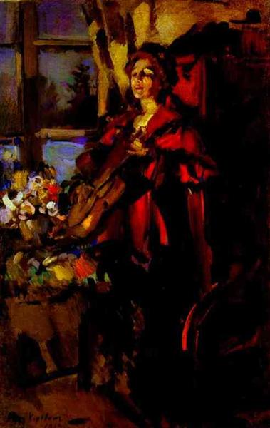 Woman with Guitar, 1919 - Костянтин Коровін