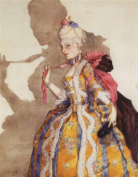 Design of Costume for Awnings T. Karsavina (To Dance to Music by Mozart), 1924 - Konstantin Somov