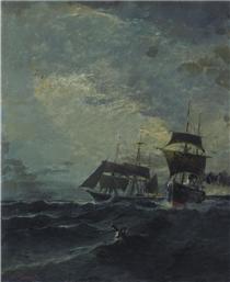 Sailing off Gloucester - Winslow Homer - WikiArt.org