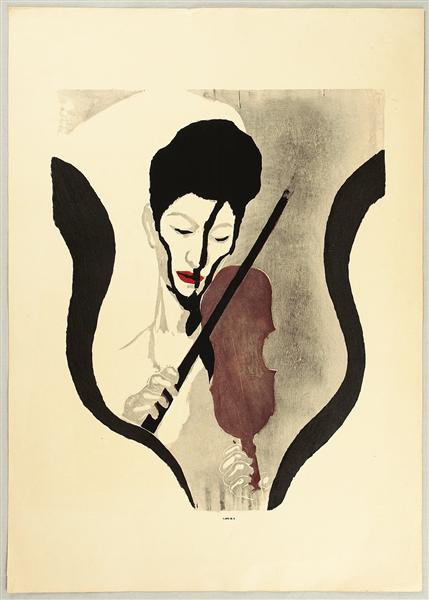 Impression of a Violinist (Portrait Of Suwa Nejiko), 1947 - Koshiro Onchi