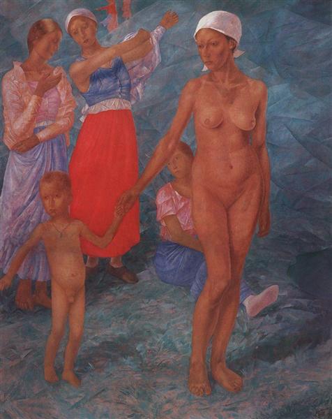 Morning: Women Bathing, 1917 - Kuzma Petrov-Vodkin