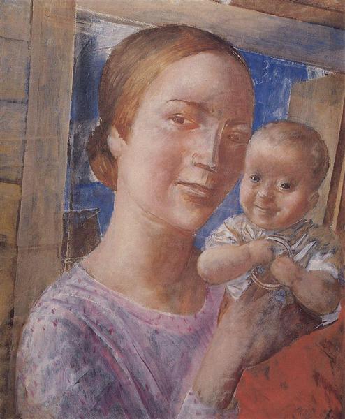 Мать и дитя, 1927 - Кузьма Петров-Водкин