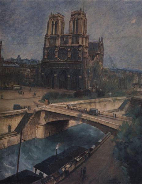Paris.Notre-Dame, 1924 - Kusma Sergejewitsch Petrow-Wodkin