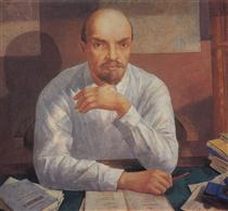 Portrait of Lenin - Кузьма Петров-Водкін