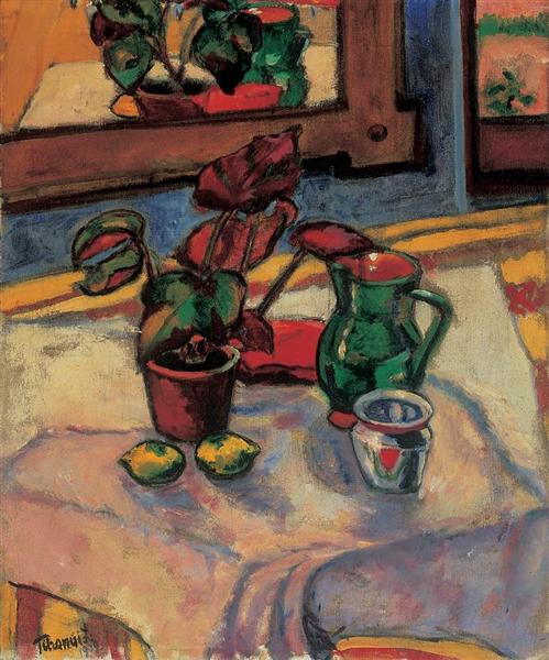 Still-life with Flowes in a Pot, 1909 - Лайош Тихань