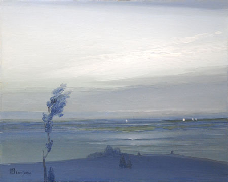 Across the Hudson, Lone Tree, 1907 - Leon Dabo