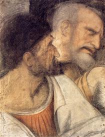 Heads of Judas and Peter - Leonardo da Vinci