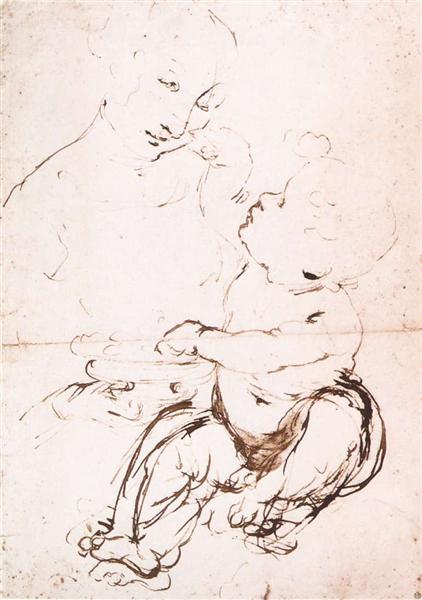 Study for the Madonna with the Fruit Bowl, c.1478 - Леонардо да Вінчі