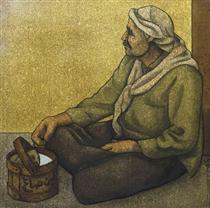 Seated Old Man - Louay Kayyali