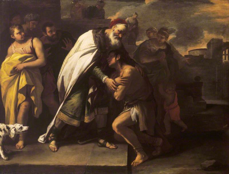 The Parable Of The Prodigal Son Received Home By His Father 1685 Luca Giordano 0682