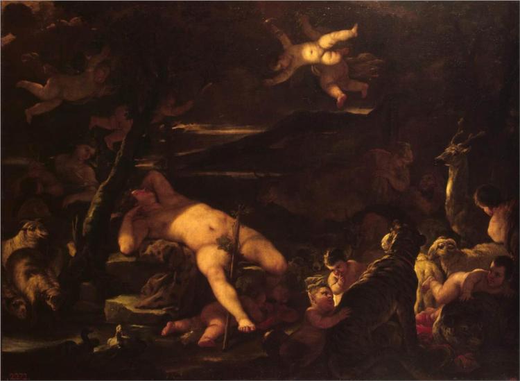Young Bacchus Sleeping, 1683 - Лука Джордано