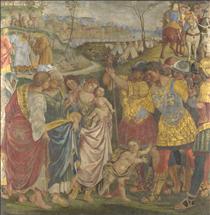 Coriolanus persuaded by his Family to spare Rome - Luca Signorelli