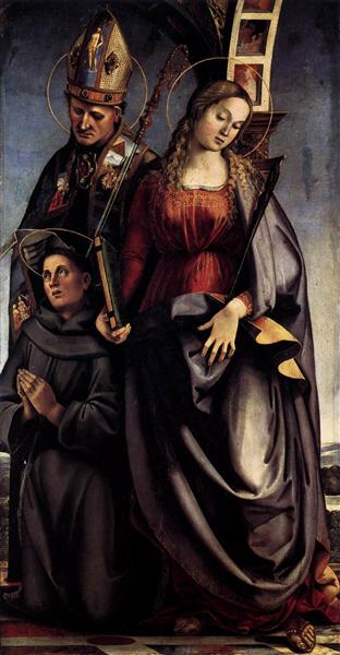 St. Augustine Altarpiece (right wing), 1498 - 盧卡·西諾萊利