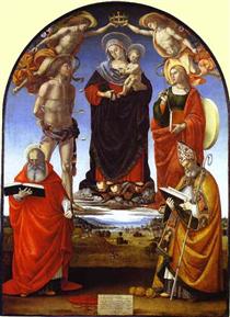 The Virgin and Child among Angels and Saints - Luca Signorelli
