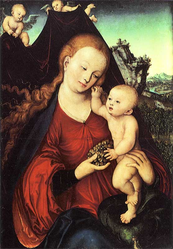 Madonna and Child with a Bunch of Grapes, 1525 - Lucas Cranach the ...