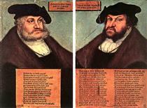 Porträts von Johann I und Friedrich dem Weisen, Kurfürsten von Sachsen - Lucas Cranach der Ältere