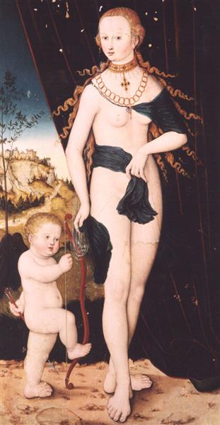 Venus and Cupid, 1520 - Lucas Cranach, o Velho