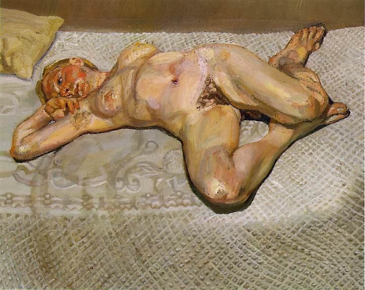 Блондинка на кровати, 1987 - Люсьен Фрейд