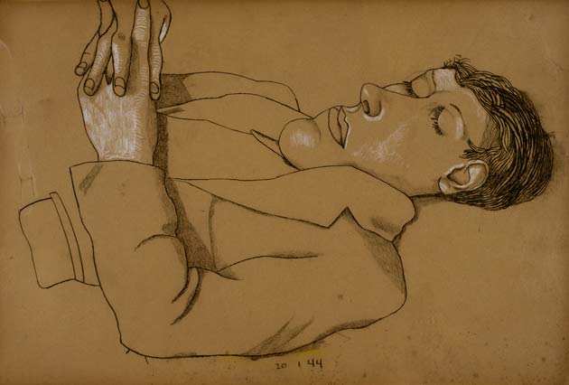 Мужчина со сложенными руками, 1944 - Люсьен Фрейд