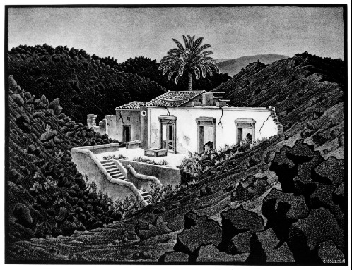 House in The Lava near Nunziata, 1936 - M. C. Escher