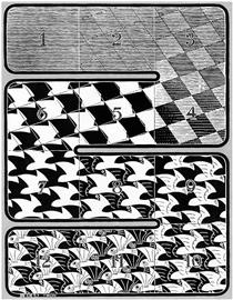 Regular Division of The Plane I - M.C. Escher