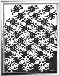 Regular Division of The Plane V - M.C. Escher