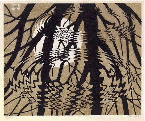 Рифлена поверхня у кольорі, 1950 - Мауріц Корнеліс Ешер