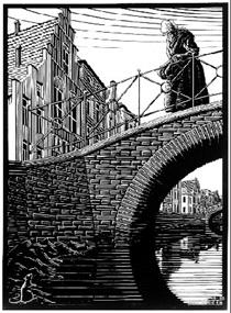 Scholastica (The Bridge) - Maurits Cornelis Escher