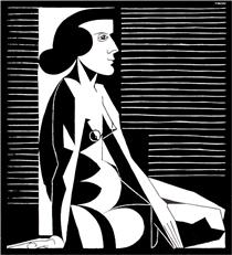 Seated Female Nude III - M.C. Escher