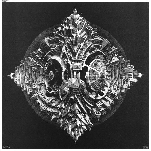 Чотиригранний планетоїд, 1954 - Мауріц Корнеліс Ешер