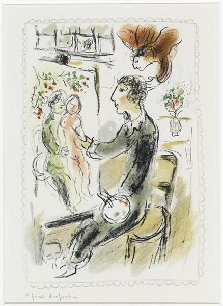 Синий художник, 1980 - Марк Шагал