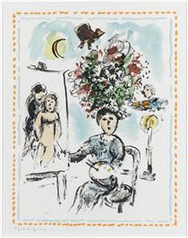 A painer with chandelier - Marc Chagall