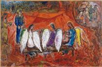 Авраам и три ангела - Марк Шагал