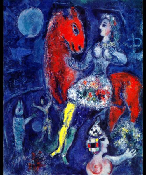 Horsewoman on Red Horse, 1966 - 夏卡爾
