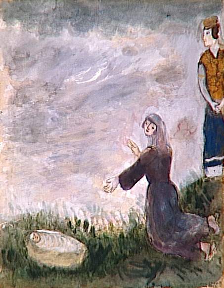 Moses is saved from the water by Pharaoh's daughter, 1931 - Marc Chagall