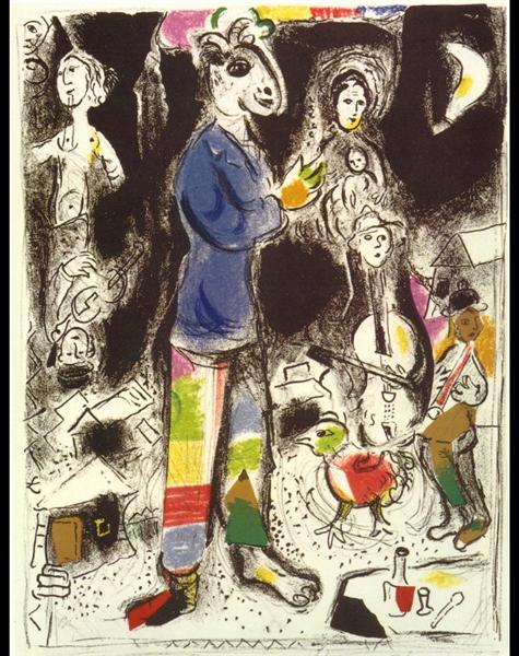 Peasant with a violin, 1968 - Marc Chagall