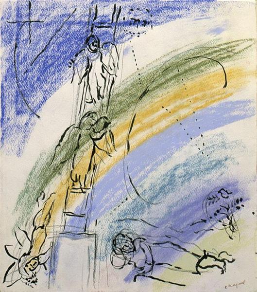 Этюд для "Сна Иакова", c.1963 - Марк Шагал
