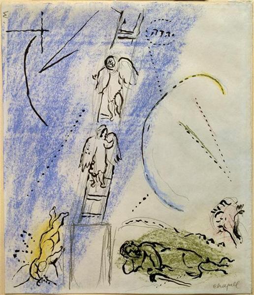 Study to "The Jacob's Dream", c.1963 - 夏卡爾