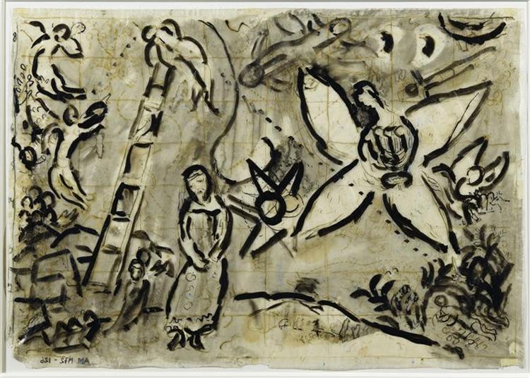 Сон Иакова, c.1963 - Марк Шагал