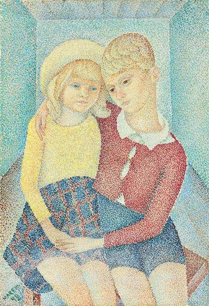 Two children, 1942 - Marija Bronislawowna Worobjowa-Stebelskaja