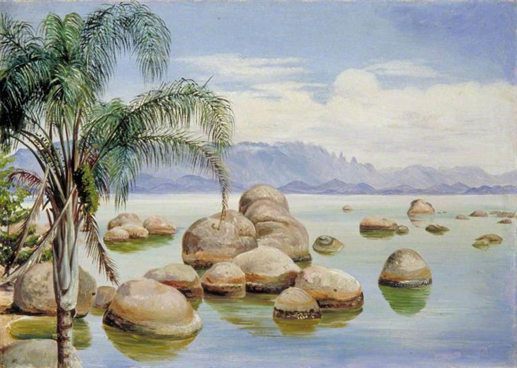 Palm Trees and Boulders in the Bay of Rio, Brazil, 1873 - Марианна Норт