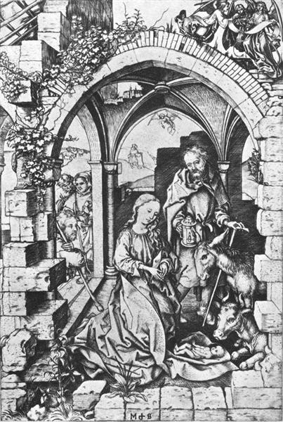 Birth of Jesus, 1470 - Martin Schongauer